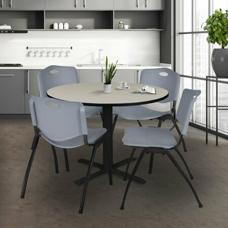 CAIN Round Tables > Breakroom Tables > Cain Round Table & Chair Sets, 48 W, 48 L, 29 H, Maple TB48RNDPL47GY